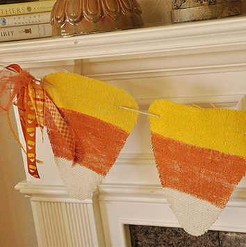 Halloween Party Crafting: Candy Corn Banner #PreppyPlanner