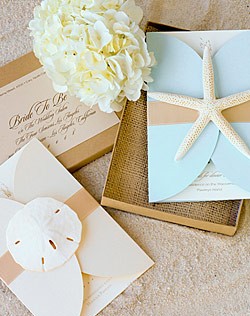 use a snlge shell, starfish or sand dollar to accent your beach themed invitations #PreppyPlanner