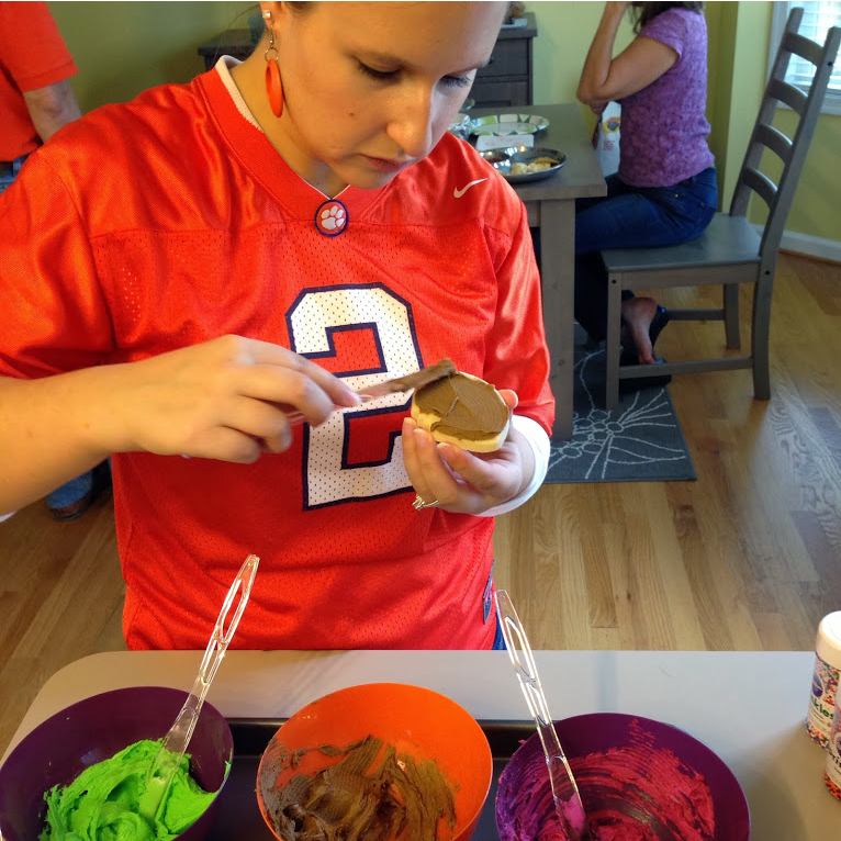 Fall Photo Diary: decorating cookies before watching the Clemson game #PreppyPlanner