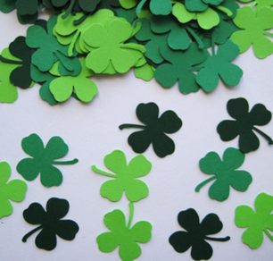 Lucky in Love: Make your own clover confetti to decorate and for your guests to toss #PreppyPlanner