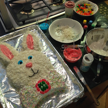 My finished Easter Bunny Cake #PreppyPlanner