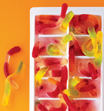 Ten Halloween Party Food Ideas - Gummy Worm Ice Cubes #PreppyPlanner