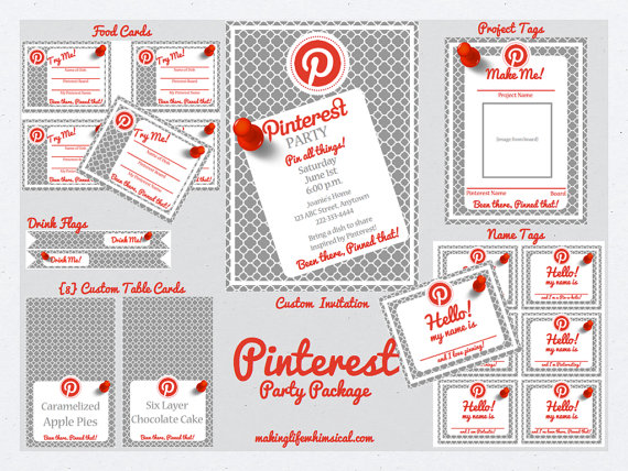 Pinterest Party Printable from etsy shop Making Life Whimsical #PreppyPlanner