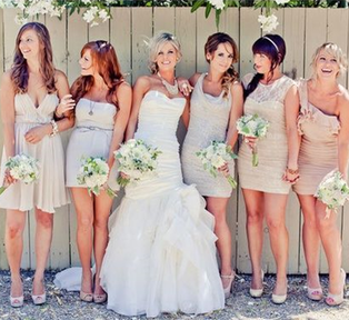 The Hip Wedding: have your girls dress in a variety of bridesmaid dresses #PreppyPlanner 