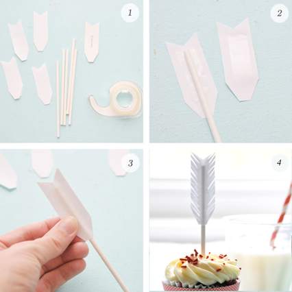 Valentine's Day Party Crafting: Cupid's Arrow Cupcake Toppers #PreppyPlanner