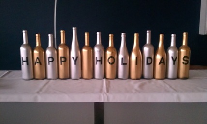 How to make a holiday mantle display using empty wine bottles #PreppyPlanner