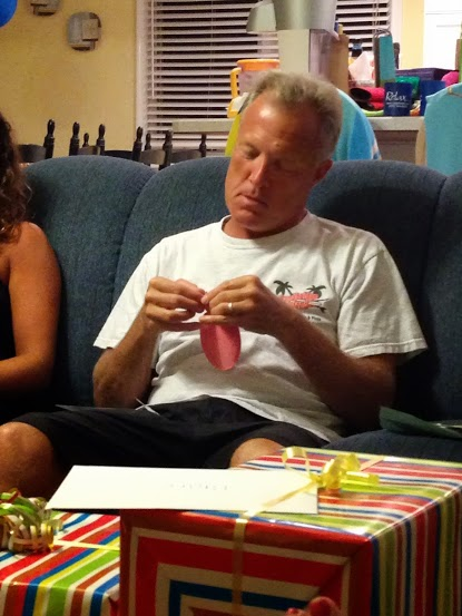 Dad's Birthday Celebration: playing with the whoopee cushion #PreppyPlanner