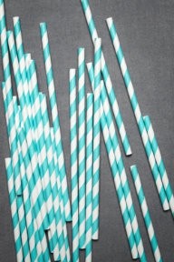 light blue straws