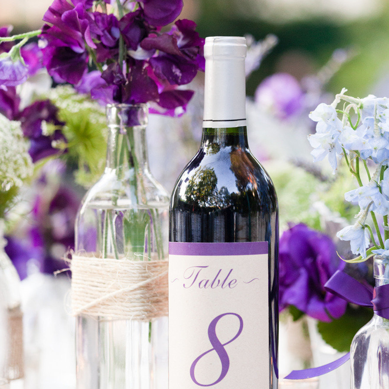 Radiant Orchid Wedding Table Numbers and Centerpieces #PreppyPlanner