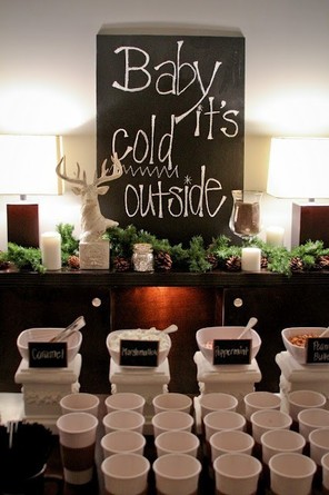 Snow Day Party: Setup a hot chocolate bar for your guests to enjoy #PreppyPlanner