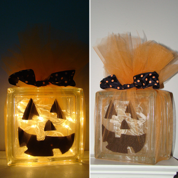 Halloween Party Crafts: Block Light Pumpkin #PreppyPlanner