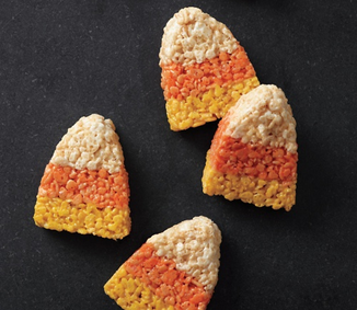 Ten Halloween Party Food Ideas - Candy Corn Rice Krispie Treats #PreppyPlanner