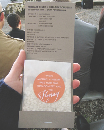 oversized matchbook wedding programs with confetti #PreppyPlanner