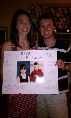 The Birthday Boy and Girl with their keepsake that all the guests signed #PreppyPlanner