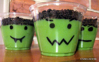 Ten Halloween Party Food Ideas - Monster Pudding Cups #PreppyPlanner