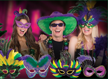 Mardi Gras Party: masks, feathers, beads and hats create the perfect mardi gras outfit #PreppyPlanner