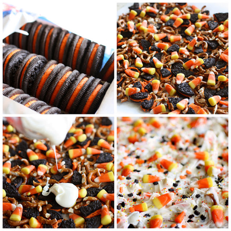 Halloween Bark Candy: step by step instruction on how to make this halloween treat #PreppyPlanner
