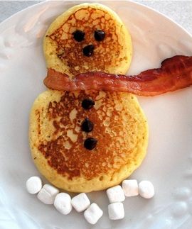 Snow Day Party: Get a little creative and make snowman pancakes on your next snowday #PreppyPlanner