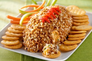 Super Bowl Party: make a cheese ball into the shape of a football to serve #PreppyPlanner