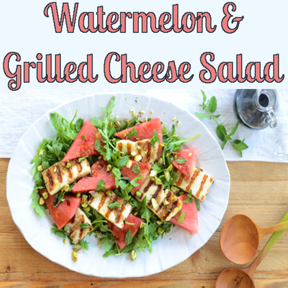 Watermelon & Grilled Cheese Salad #PreppyPlanner
