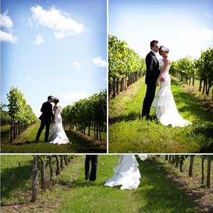 Vineyard Wedding: a romantic dress and a perfectly tailored black suit #PreppyPlanner