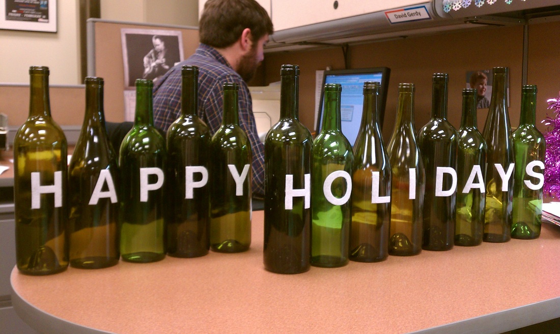 Holiday Party Crafting with Wine Bottles #PreppyPlanner