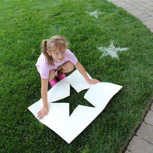 Red, White and Blue Crafts: star yard painting #PreppyPlanner