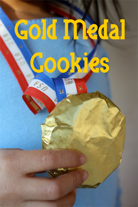 Olympic Gold Medal Cookies idea from @AlphaMom #PreppyPlanner