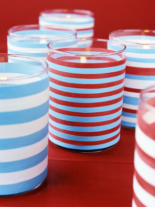 Red, White and Blue Candles