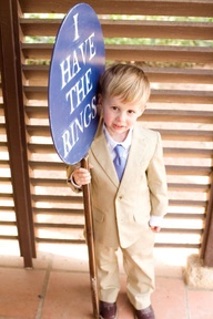 create a wooden sign that your ring bearer can carry down the aisle #PreppyPlanner