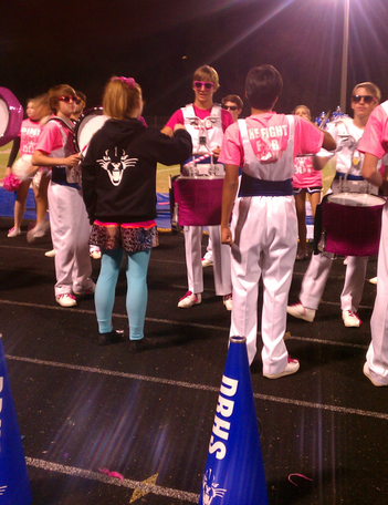 Deep Run High School Drum Line performing in their #pinkout apparel #PreppyPlanner