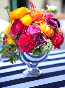 Silver Cups Serve as Great Vases for a Derby Inspired Centerpiece #PreppyPlanner