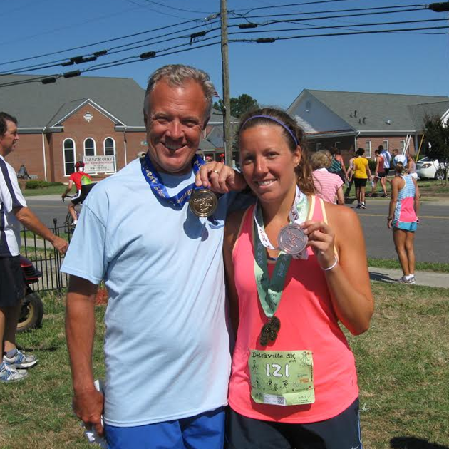 A few of us earned some shiny new medals at the Deltaville 5K #PreppyPlanner