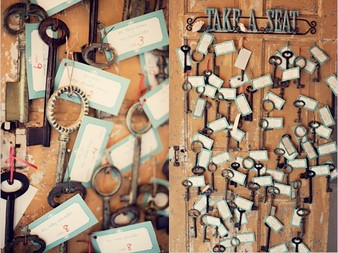 vintage key place cards from @bridalmusings #PreppyPlanner