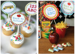 decorate your treats and centerpieces with back to school printables from #KarasPartyIdeas #PreppyPlanner